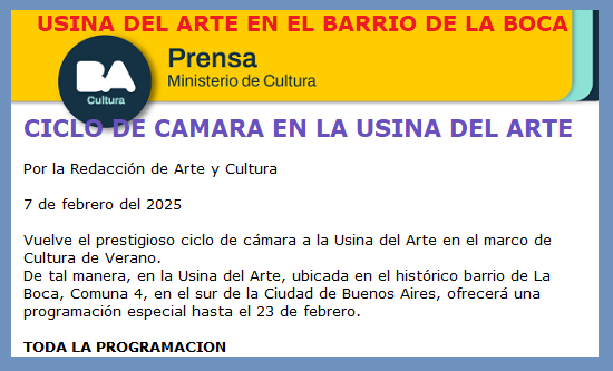 CICLO DE CAMARA EN LA USINA
